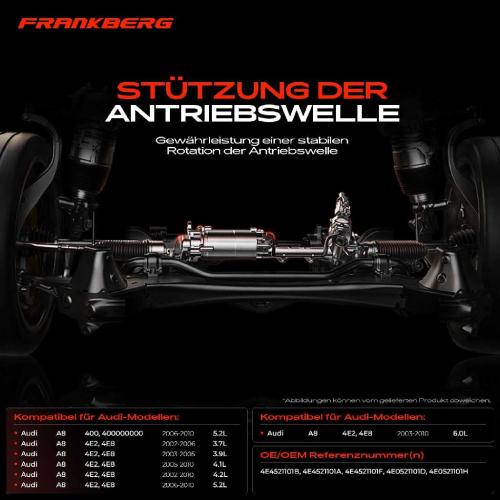 1x Lagerung Gelenkwelle Kardanwellenlager für Audi A8 4E2 4E8 quattro 2002-2010 Bild 1x Lagerung Gelenkwelle Kardanwellenlager für Audi A8 4E2 4E8 quattro 2002-2010