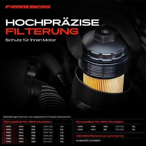 1x Ölfiltergehäuse für MINI Mini R56 R57 R55 R60 R58 R61 2006-2016 Bild 1x Ölfiltergehäuse für MINI Mini R56 R57 R55 R60 R58 R61 2006-2016