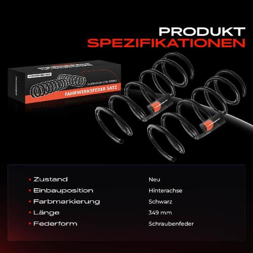 Frankberg 2x Fahrwerksfeder Hinterachse für Ford Galaxy WA6 1.8L 2.0L 2006-2015 Bild Frankberg 2x Fahrwerksfeder Hinterachse für Ford Galaxy WA6 1.8L 2.0L 2006-2015