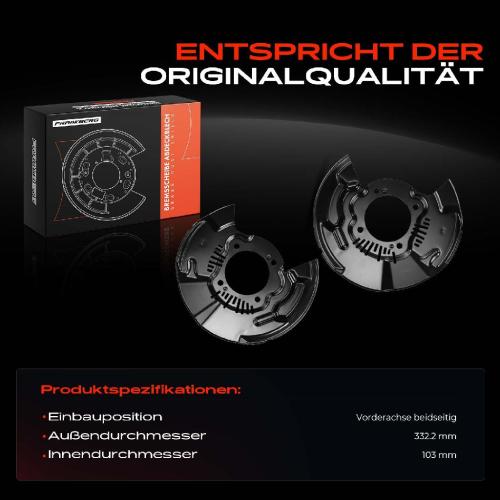 2x Ankerblech Bremsscheibe Vorderachse Beidseitig für Toyota Hilux VII Pick-up N1 N2 2004-2015 Bild 2x Ankerblech Bremsscheibe Vorderachse Beidseitig für Toyota Hilux VII Pick-up N1 N2 2004-2015