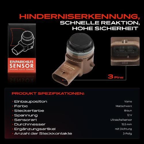 Frankberg 1x Parksensor PDC Sensor Vorne für Audi A3 A4 A5 A6 Q3 BMW 2 5er X3 X5 Bild Frankberg 1x Parksensor PDC Sensor Vorne für Audi A3 A4 A5 A6 Q3 BMW 2 5er X3 X5