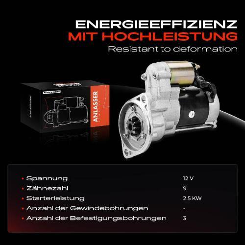 1x Anlasser Starter für Isuzu D-Max I TFR TFS D-Max I Pritsche/Fahrgestell 2.5L 3.0L 2002-2012 Bild 1x Anlasser Starter für Isuzu D-Max I TFR TFS D-Max I Pritsche/Fahrgestell 2.5L 3.0L 2002-2012