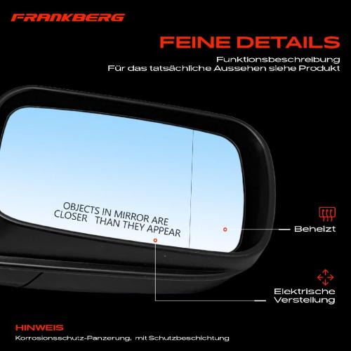 Frankberg 1x Außenspiegel Rechts für BMW 3er 3er Touring E46 1997-2005 Bild Frankberg 1x Außenspiegel Rechts für BMW 3er 3er Touring E46 1997-2005