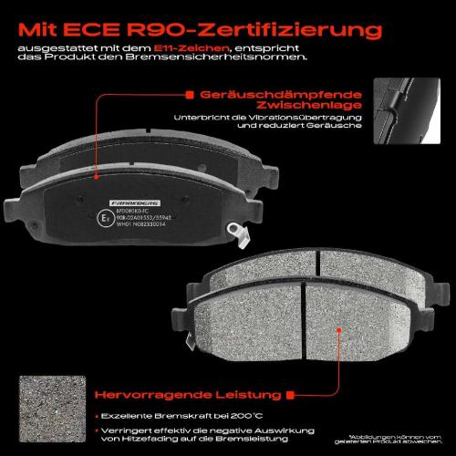 4x Bremsbeläge Vorderachse für Jeep Commander Van Grand Cherokee III XH XK 2004-2010 Bild 4x Bremsbeläge Vorderachse für Jeep Commander Van Grand Cherokee III XH XK 2004-2010