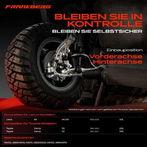 Frankberg 4x Koppelstange Vorderachse für Lexus RX MCU15 Toyota Camry V2 3.0L 2.2L 1996-2003 Bild Frankberg 4x Koppelstange Vorderachse für Lexus RX MCU15 Toyota Camry V2 3.0L 2.2L 1996-2003