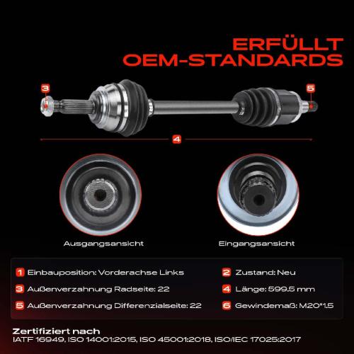 Frankberg 1x Antriebswelle Vorderachse Links f r Skoda Favorit Felicia VW Caddy 9U7 Bild Frankberg 1x Antriebswelle Vorderachse Links f r Skoda Favorit Felicia VW Caddy 9U7