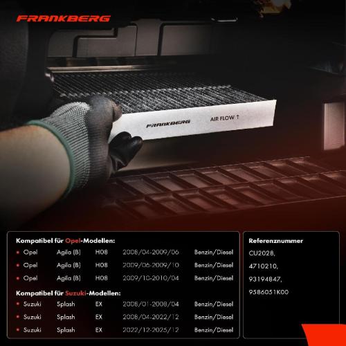 1x Innenraumfilter Aktivkohle für Opel Agila B H08 Suzuki Splash EX 1.0-1.3 Bild 1x Innenraumfilter Aktivkohle für Opel Agila B H08 Suzuki Splash EX 1.0-1.3