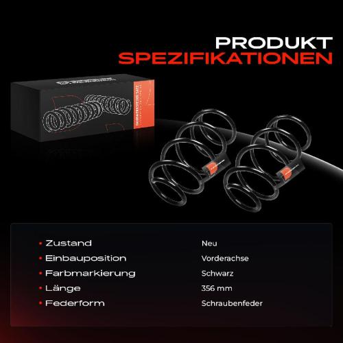 2x Fahrwerksfeder Vorderachse für BMW 1er E81 E87 E82 3er E90 E93 E92 E91 2004-2013 Bild 2x Fahrwerksfeder Vorderachse für BMW 1er E81 E87 E82 3er E90 E93 E92 E91 2004-2013