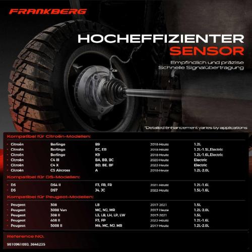 Frankberg 1x ABS Sensor Hinterachse beidseitig f r Citro n Berlingo C4 Grand Picasso II III Van Spacetourer X Bild Frankberg 1x ABS Sensor Hinterachse beidseitig f r Citro n Berlingo C4 Grand Picasso II III Van Spacetourer X