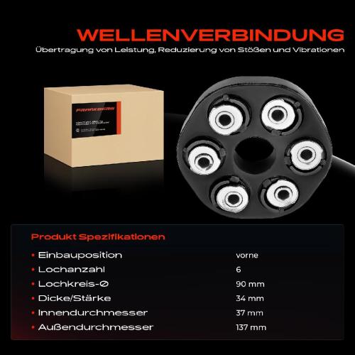 1x Gelenkscheibe Hardyscheibe Kardanwelle Vorne für Mercedes-Benz E-Klasse W124 S124 Bild 1x Gelenkscheibe Hardyscheibe Kardanwelle Vorne für Mercedes-Benz E-Klasse W124 S124