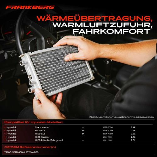 1x Wärmetauscher Innenraumheizung für Hyundai H100 Bus P Kasten Grace 2.4L 2.5L Bild 1x Wärmetauscher Innenraumheizung für Hyundai H100 Bus P Kasten Grace 2.4L 2.5L