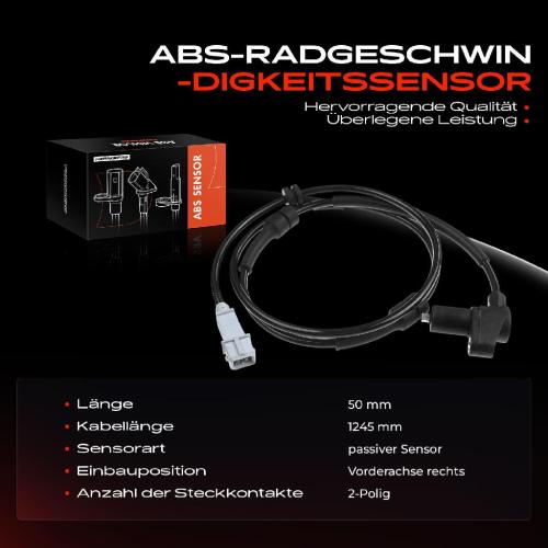Frankberg 1x ABS Sensor Vorderachse rechts für Citroën Berlingo/Berlingo First MPV Peugeot 306 Break Cabriolet Bild Frankberg 1x ABS Sensor Vorderachse rechts für Citroën Berlingo/Berlingo First MPV Peugeot 306 Break Cabriolet