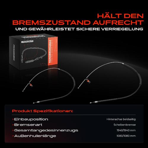 2x Seilzug Feststellbremse Hinterachse beidseitig für Renault Megane II Coupé-Cabriolet Bild 2x Seilzug Feststellbremse Hinterachse beidseitig für Renault Megane II Coupé-Cabriolet