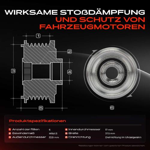 1x Generatorfreilauf Lichtmaschine für Ford Transit Tourneo 2.0L Bild 1x Generatorfreilauf Lichtmaschine für Ford Transit Tourneo 2.0L