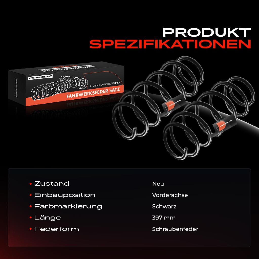 2x Fahrwerksfeder Vorderachse für Peugeot 207 WA WC 207 SW WK 1.4L 2006-2014