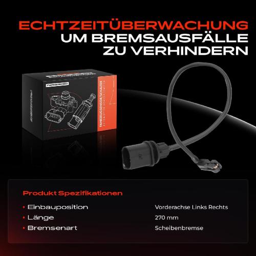 Frankberg 1x Warnkontakt Bremsbelagverschleiß Vorderachse für Audi A4 8W A5 F5 A6 4A A7 4K Q5 FY Bild Frankberg 1x Warnkontakt Bremsbelagverschleiß Vorderachse für Audi A4 8W A5 F5 A6 4A A7 4K Q5 FY