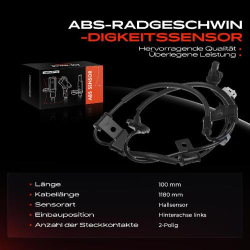 Frankberg 1x ABS Sensor Hinterachse links für Hyundai Tucson JM KIA Sportage JE KM 2.0L 2.7L 2004-2010 Bild Frankberg 1x ABS Sensor Hinterachse links für Hyundai Tucson JM KIA Sportage JE KM 2.0L 2.7L 2004-2010