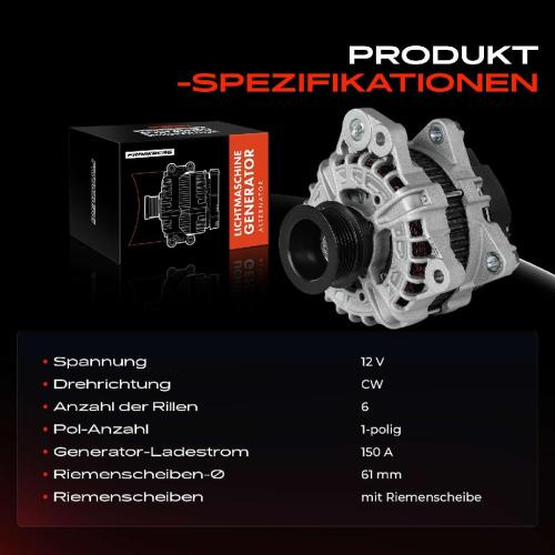 1x Lichtmaschine Generator für Volvo S60 II S80 II V40 V60 V70 III XC60 XC70 Bild 1x Lichtmaschine Generator für Volvo S60 II S80 II V40 V60 V70 III XC60 XC70