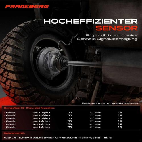 2x ABS Sensor Vorderachse beidseitig für Chevrolet Aveo Schrägheck Stufenheck 1.2L 1.4L 1.6L Bj ab 2011 Bild 2x ABS Sensor Vorderachse beidseitig für Chevrolet Aveo Schrägheck Stufenheck 1.2L 1.4L 1.6L Bj ab 2011