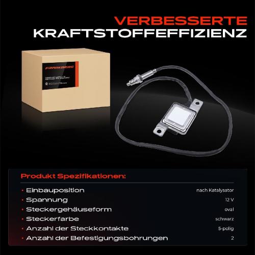 Frankberg 1x Nox Sensor Nitrogen Oxide Lamdasonde nach Katalysator für VW Sharan Seat Alhambra 2.0L Bild Frankberg 1x Nox Sensor Nitrogen Oxide Lamdasonde nach Katalysator für VW Sharan Seat Alhambra 2.0L