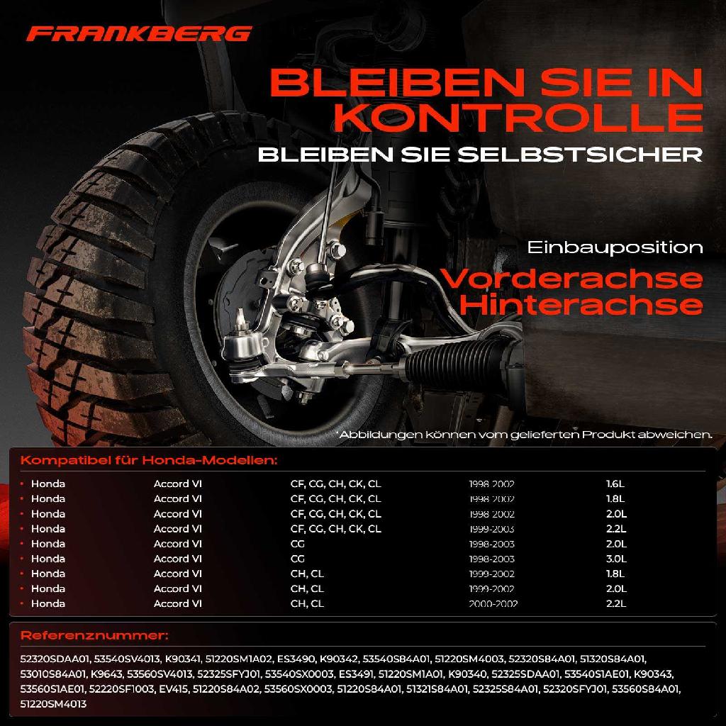 1x Querlenker Satz Vorderachse für Honda Accord VI Coupe Hatchback 1.6L 1.8L 2.0L 2.2L 3.0L 1998-2003