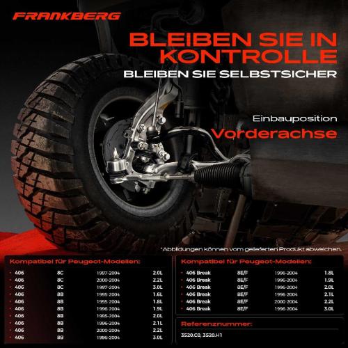 1x Querlenker Vorderachse für Peugeot 406 Break Coupe 1.6L 1.8L 1.9L 2.0L 2.1L 2.2L 3.0L 1995-2004 Bild 1x Querlenker Vorderachse für Peugeot 406 Break Coupe 1.6L 1.8L 1.9L 2.0L 2.1L 2.2L 3.0L 1995-2004