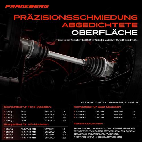 1x Antriebswelle Gelenksatz Vorderachse für VW Sharan 7M Ford Galaxy WGR Seat Alhambra Bild 1x Antriebswelle Gelenksatz Vorderachse für VW Sharan 7M Ford Galaxy WGR Seat Alhambra