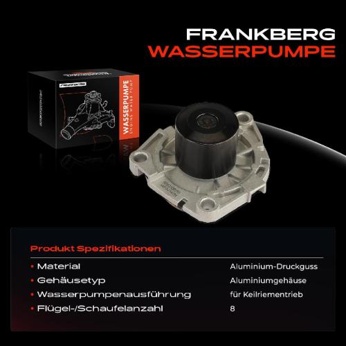 Frankberg 1x Wasserpumpe Kühlwasserpumpe für Opel Astra Alfa Romeo 156 Fiat Doblo Lancia Saab 1.6L-2.4L Bild Frankberg 1x Wasserpumpe Kühlwasserpumpe für Opel Astra Alfa Romeo 156 Fiat Doblo Lancia Saab 1.6L-2.4L