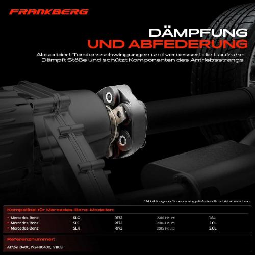1x Gelenkscheibe Hardyscheibe Kardanwelle Hinten für Mercedes-Benz SLC SLK R172 180 200 Bild 1x Gelenkscheibe Hardyscheibe Kardanwelle Hinten für Mercedes-Benz SLC SLK R172 180 200