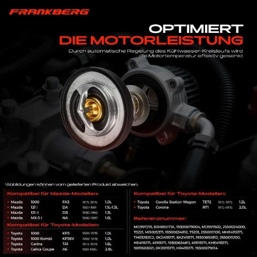 1x Thermostat Kühlmittel für Honda Civic Hyundai Ford KIA Mazda 323 Toyota Bild 1x Thermostat Kühlmittel für Honda Civic Hyundai Ford KIA Mazda 323 Toyota
