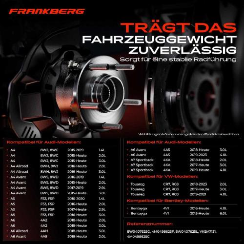 Frankberg 1x Radnabe Radlagersatz Vorderachse beidseitig f r VW Touareg Audi A4 Allroad Avant A5 Cabriolet Sportback Bild Frankberg 1x Radnabe Radlagersatz Vorderachse beidseitig f r VW Touareg Audi A4 Allroad Avant A5 Cabriolet Sportback
