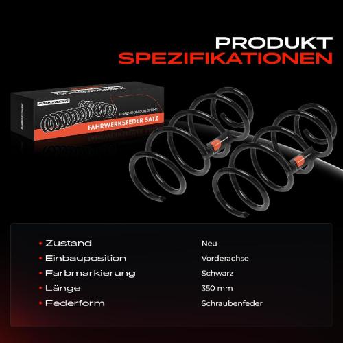 Frankberg 2x Fahrwerksfeder Vorderachse für Saab 9-3 D75 D79 E79 YS3F YS3F E50 2002-2015 Bild Frankberg 2x Fahrwerksfeder Vorderachse für Saab 9-3 D75 D79 E79 YS3F YS3F E50 2002-2015