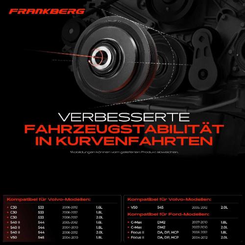 Frankberg 1x Riemenscheibe Kurbelwelle für Ford C-Max DM2 Focus II Volvo S40 II V50 2004-2012 Bild Frankberg 1x Riemenscheibe Kurbelwelle für Ford C-Max DM2 Focus II Volvo S40 II V50 2004-2012