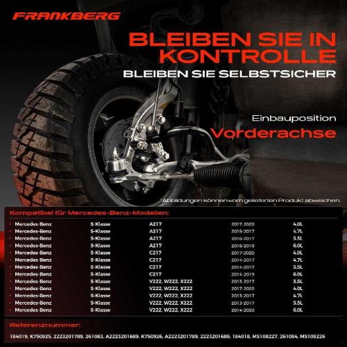 2x Koppelstange Vorderachse für Mercedes-Benz S-Klasse V222 W222 X222 S-Klasse Cabriolet A217 Bild 2x Koppelstange Vorderachse für Mercedes-Benz S-Klasse V222 W222 X222 S-Klasse Cabriolet A217