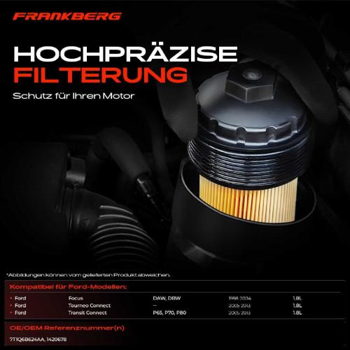 Frankberg 1x ÖlkühlerÖlfilter für Ford Focus Tourneo Connect Transit Connect P65 1.8L Bild Frankberg 1x ÖlkühlerÖlfilter für Ford Focus Tourneo Connect Transit Connect P65 1.8L