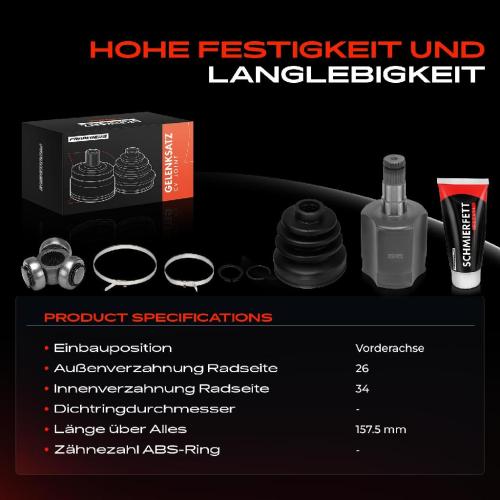 Frankberg 1x Antriebswelle Gelenksatz Vorderachse für VW Golf 5 1K Passat Jetta Tiguan Audi Q3 8U Bild Frankberg 1x Antriebswelle Gelenksatz Vorderachse für VW Golf 5 1K Passat Jetta Tiguan Audi Q3 8U