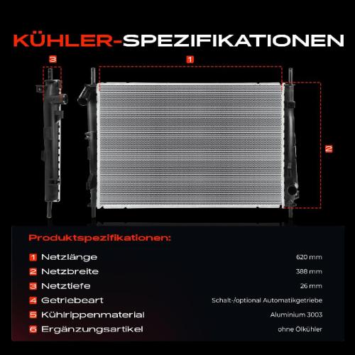 1x Kühler Wasserkühler Motorkühler für Ford Mondeo 3 Stufenheck B4Y B5Y BWY Bild 1x Kühler Wasserkühler Motorkühler für Ford Mondeo 3 Stufenheck B4Y B5Y BWY