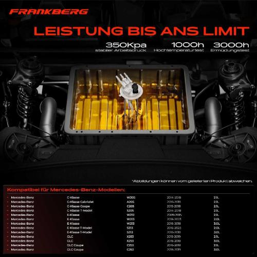 Frankberg 1x Kraftstoffpumpe für Mercedes-Benz C-Klasse Cabriolet Coupe W205 A205 C205 S205 W212 W213 S213 X253 C253 Bild Frankberg 1x Kraftstoffpumpe für Mercedes-Benz C-Klasse Cabriolet Coupe W205 A205 C205 S205 W212 W213 S213 X253 C253