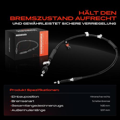 1x Seilzug Feststellbremse Hinterachse rechts für Hyundai Coupe GK 2001-2009 1.6L 2.0L Bild 1x Seilzug Feststellbremse Hinterachse rechts für Hyundai Coupe GK 2001-2009 1.6L 2.0L