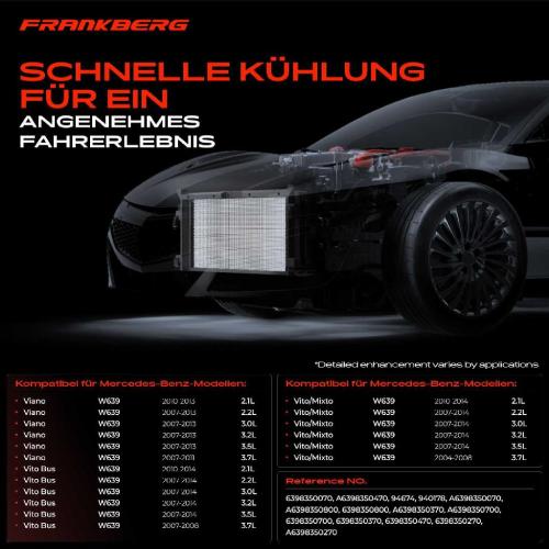 Frankberg 1x Kondensator Klimaanlage für Mercedes-Benz Vito/Mixto Kasten Bus Viano W639 3.2L 3.5L 3.7L 2.1L 2003-2014 Bild Frankberg 1x Kondensator Klimaanlage für Mercedes-Benz Vito/Mixto Kasten Bus Viano W639 3.2L 3.5L 3.7L 2.1L 2003-2014