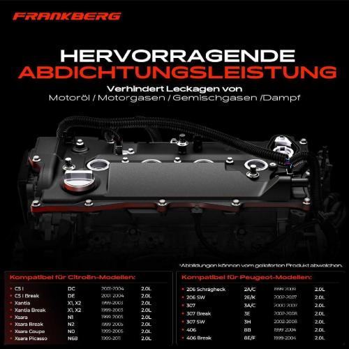 Frankberg 1x Ventildeckel Zylinderkopfhaube für Citroën Xantia Peugeot 206 307 406 2.0L Bild Frankberg 1x Ventildeckel Zylinderkopfhaube für Citroën Xantia Peugeot 206 307 406 2.0L