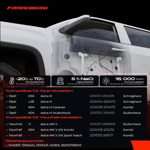 Frankberg 1x Fensterheber Hinten Rechts für Opel Astra H A04 Vauxhall Astra 04-14 Bild Frankberg 1x Fensterheber Hinten Rechts für Opel Astra H A04 Vauxhall Astra 04-14