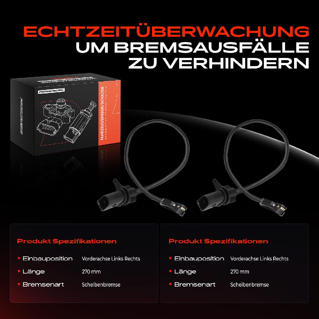 2x Warnkontakt Bremsbelagverschleiß Vorderachse für Audi A4 8W A5 F5 A6 4A A7 4K Q5 FY
