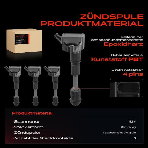4x Zündmodul Zündspule für Volvo S60 II III S80 S90 V40 Schrägheck V60 I V70 V90 Cross Country Kombi Bild 4x Zündmodul Zündspule für Volvo S60 II III S80 S90 V40 Schrägheck V60 I V70 V90 Cross Country Kombi