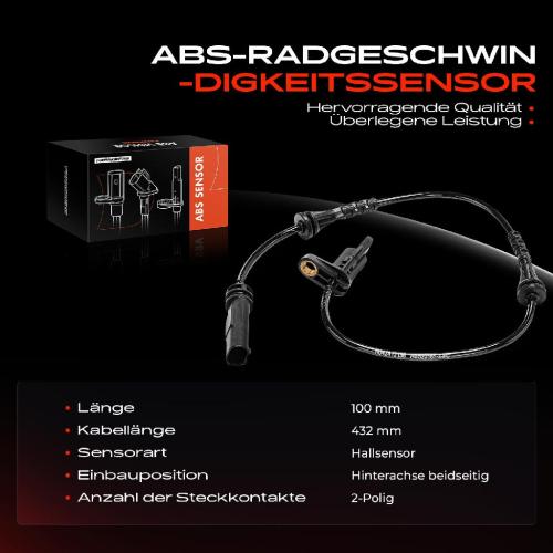 1x ABS Sensor Hinterachse beidseitig für BMW G21 E46 G20 G28 G80 G28 G81 G23 G83 G22 E39 E38 E83 E53 E86 E85 Bild 1x ABS Sensor Hinterachse beidseitig für BMW G21 E46 G20 G28 G80 G28 G81 G23 G83 G22 E39 E38 E83 E53 E86 E85