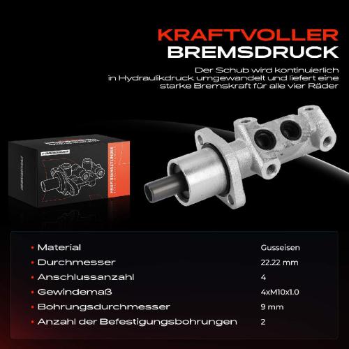 1x Hauptbremszylinder Bremszylinder für Peugeot 306 7A 7C N3 N5 Citroën AX ZA BX XB Bild 1x Hauptbremszylinder Bremszylinder für Peugeot 306 7A 7C N3 N5 Citroën AX ZA BX XB