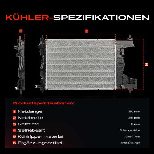 1x Kühler Wasserkühler Motorkühler für Chevrolet Cruze J300 1.6L 2009-2016 Bild 1x Kühler Wasserkühler Motorkühler für Chevrolet Cruze J300 1.6L 2009-2016