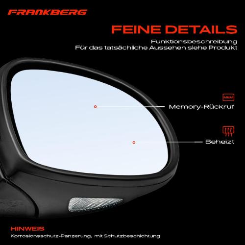 Frankberg 1x Außenspiegel Rechts für VW Tiguan 5N 1.4L 2.0L 2007-2018 Bild Frankberg 1x Außenspiegel Rechts für VW Tiguan 5N 1.4L 2.0L 2007-2018
