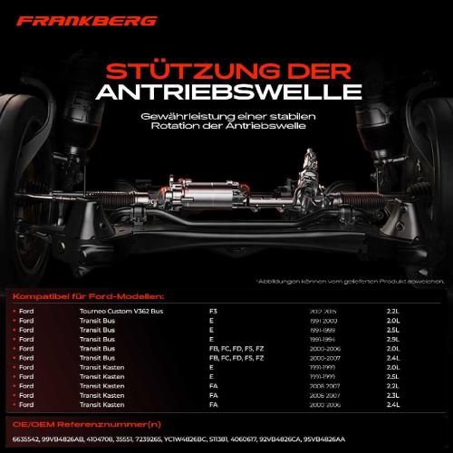 1x Lagerung Gelenkwelle Kardanwellenlager für Ford Transit Bus Kasten Tourneo Bild 1x Lagerung Gelenkwelle Kardanwellenlager für Ford Transit Bus Kasten Tourneo