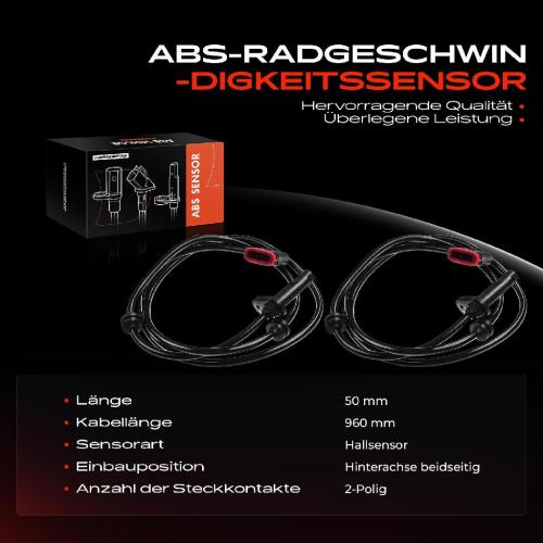 2x ABS Sensor Hinten für Mercedes-Benz C204 W212 A207 C207 S212 6.2L 2.1L 1.8L 2009-2016 Bild 2x ABS Sensor Hinten für Mercedes-Benz C204 W212 A207 C207 S212 6.2L 2.1L 1.8L 2009-2016